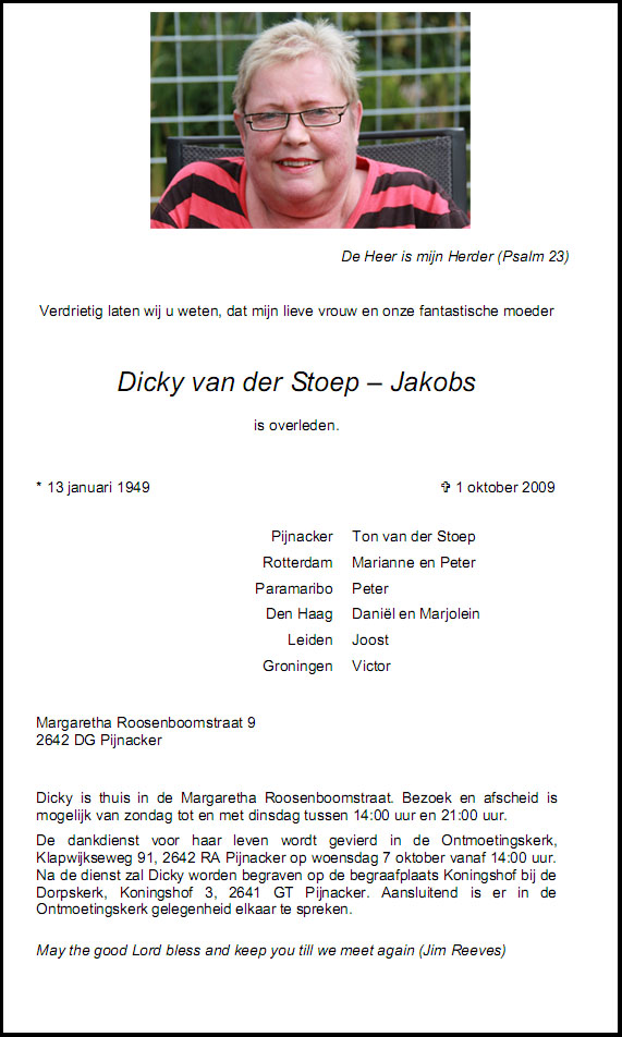 rouwkaart